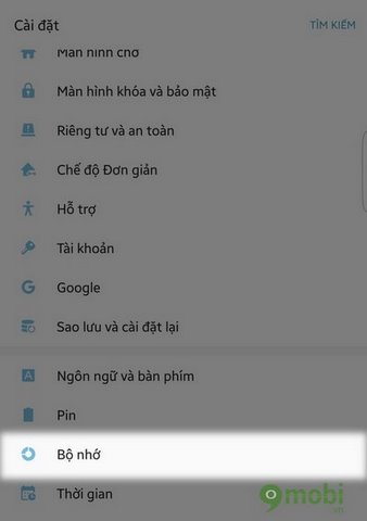 check bo nho samsung S7