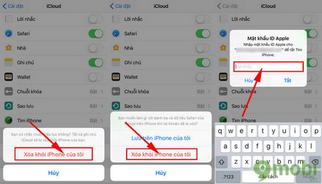 xoa tai khoan icloud tren iPhone