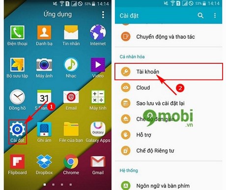 tao tai khoan ch play tren samsung galaxy j7