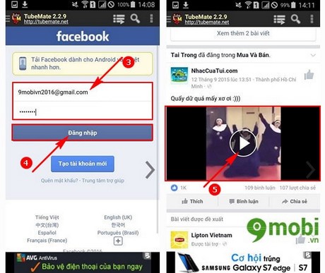 tai video tren facebok tren samsung galaxy j7 j5