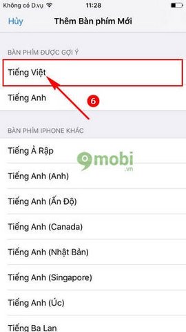 go tieng viet tren iPhone 7