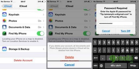 Cách xóa tài khoản iCloud trên iOS cach xoa tai khoan icloud tren ios