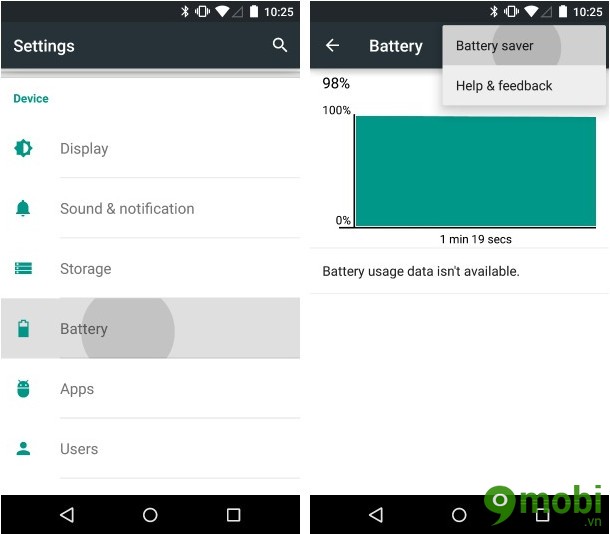 Kích hoạt tính năng tiết kiệm pin trên Android 5.0