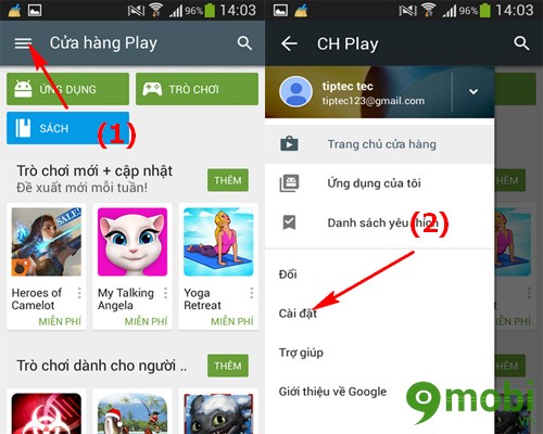 Ngăn chặn việc trẻ mua ứng dụng trên Google Play trên Android
