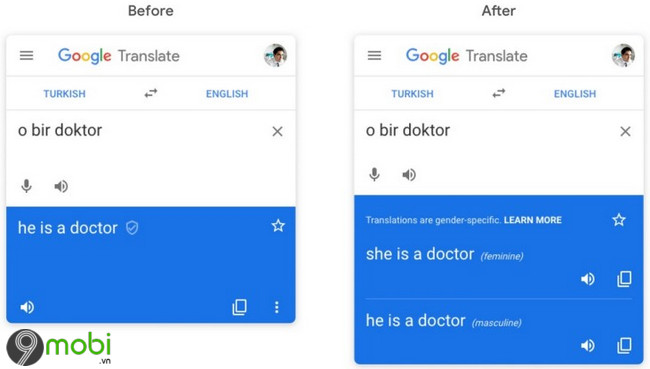 google translate cung cap ban dich theo gioi tinh