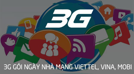 3G gói ngày nhà mạng Viettel, Vina, Mobi
