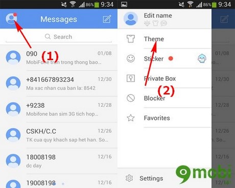 Hướng dẫn thay đổi giao diện GO SMS cho Android