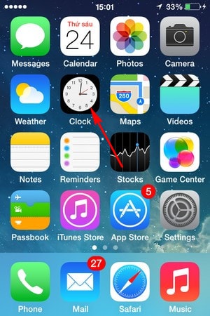 hẹn giờ trên iPhone hen gio tren iPhone