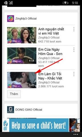 tai video Youtube tren Windows Phone