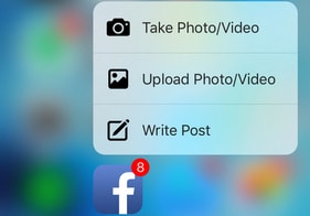 Facebook hỗ trợ 3D Touch trên iPhone 6s, iPhone 6s Plus