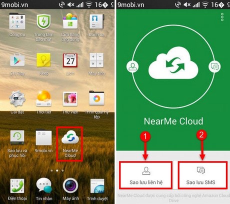 Sử dụng NearMe Cloud, sao lưu danh bạ và tin nhắn Oppo
