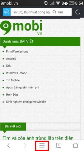 UC Browser - Xóa cookie, cache trình duyệt