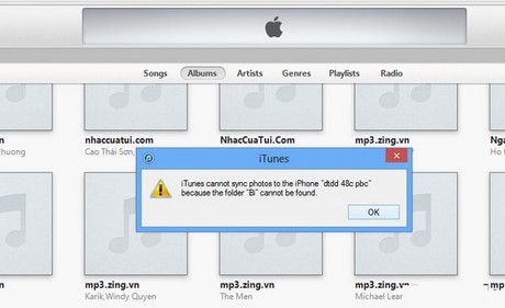 loi iPhone khong dong bo duoc voi iTunes