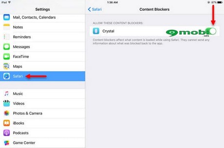 Cách chặn quảng cáo trên Safari iPhone sử dụng iOS 9