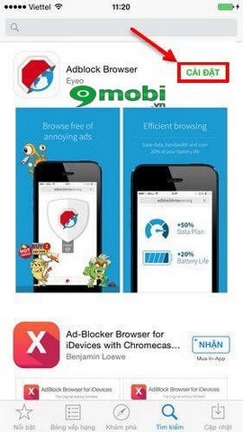 Cài Adblock Browser trên iPhone, Setup trình duyệt web Adblock trên iPhone