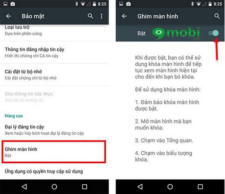 cach ghim ung ung android 5.0