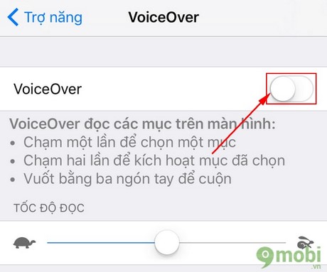 cach tat che do voiceover