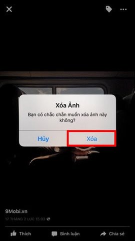 xoa anh facebook android