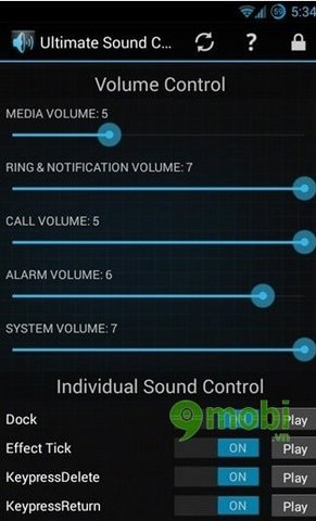 tat am thanh tren android bang ultimate sound control
