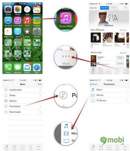 Mẹo tải lại ứng dụng, trò chơi, nhạc đã mua trên iOS của iPhone 6 plus, 6, ip 5s, 5, 4s, 4