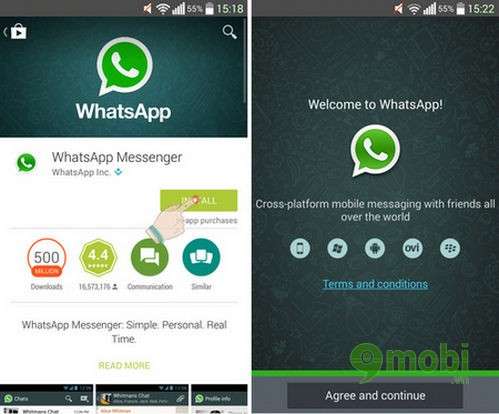 ung dung chat whatsapp tren android, ios ,windows phone 