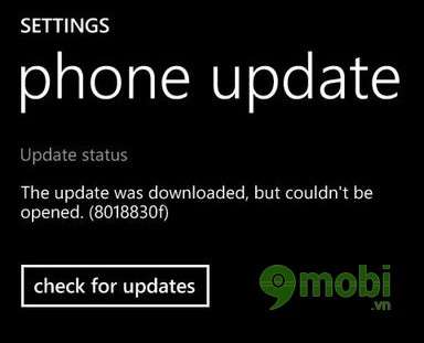 loi 8018830f khi update len windows phone 8.1