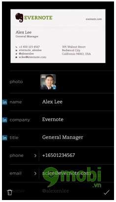 Evernote for iOS - Kiểm tra chức năng Scan Card-Visit