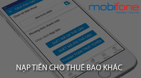 nap tien cho thue bao khac cua mobifone