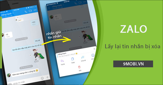 cach lay lai tin nhan zalo bi xoa tren dien thoai