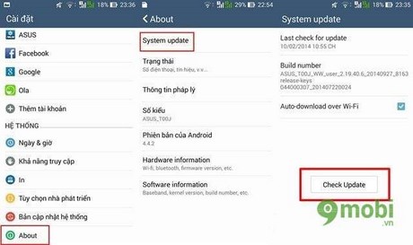 update android kitkat cho zenfone