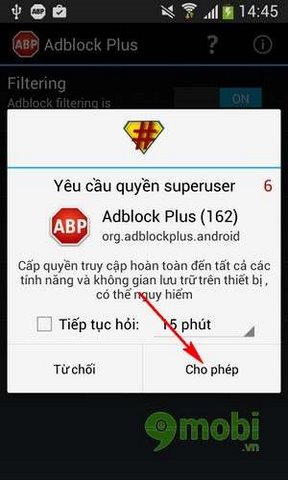 tat quang cao khi vao web cho android