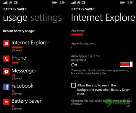 su dung Batter Saver the nao tren wp 8.1