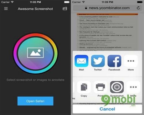 cach dung awesome screenshot for safari tren iphone 6 plus, 6, ip 5s, 5, 4s 