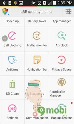 cong cu lien lac cua lbe security master 5 for android