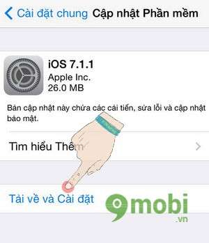 Cap nhat iOS 7.1.1 cho iPhone, iPad, iPod