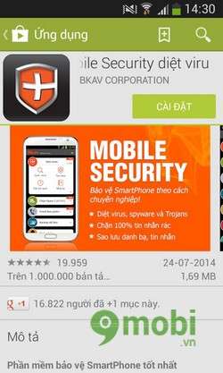 Ứng dụng Bkav Mobile Security: Diệt virus, tăng tốc điện thoại