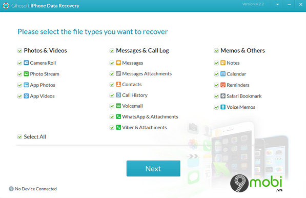 Gihosoft iPhone Data Recovery Free – Khôi phục dữ liệu iPhone, iPad, iPod touch tốt nhất
